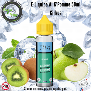 Al K'Pomme de Cirkus 50ml. De VDLV, marque vendue par Ciga'Vap.