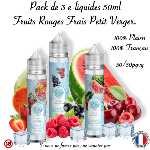 Pack de 3 E-liquide Fruits Rouges Frais 50ml Petit Verger