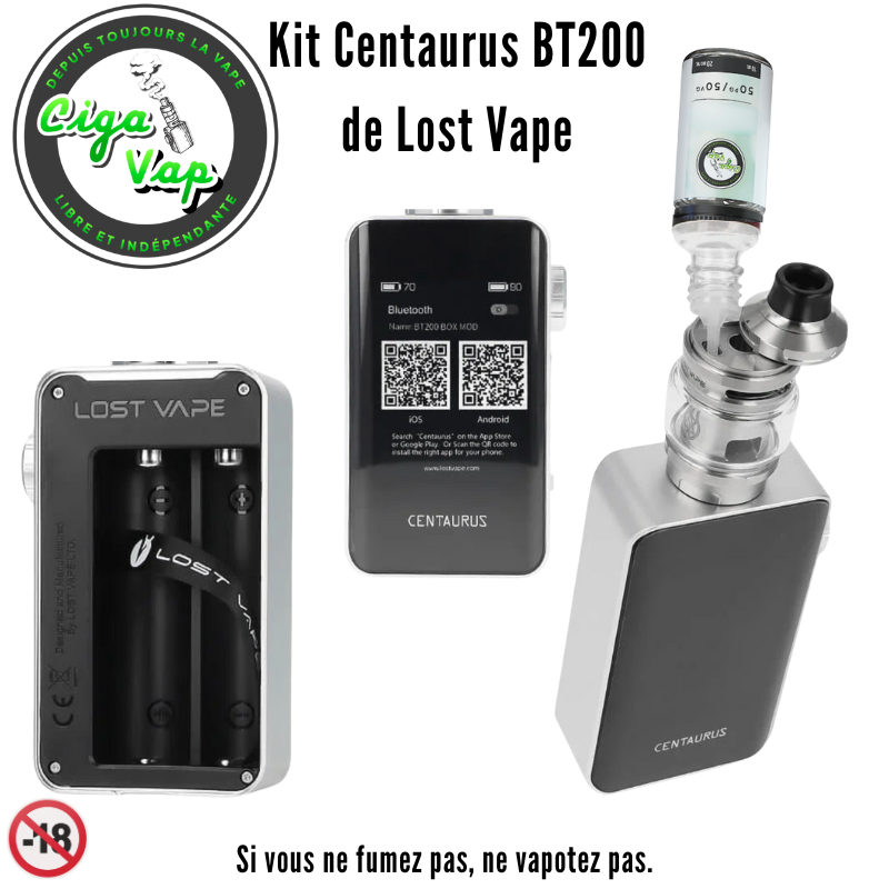 Kit Centaurus BT200 de Lost Vape. Marque vendue par Ciga'Vap.
