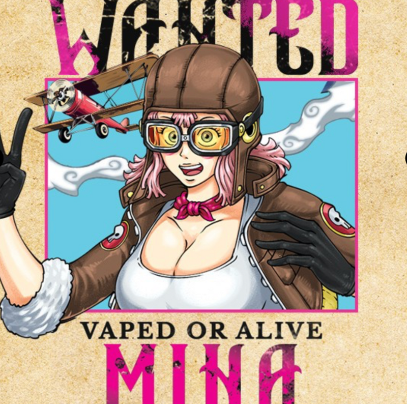 E-liquide Mina gamme Wanted de la marque Swoke. Faut du Démon(fruit du dragon), citron yuzu cassis. Marque vendue par ciga vap.