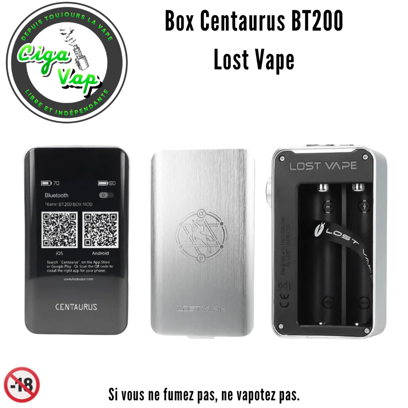 info Box Centaurus BT200 de Lost Vape. Marque vendue par Ciga'Vap.