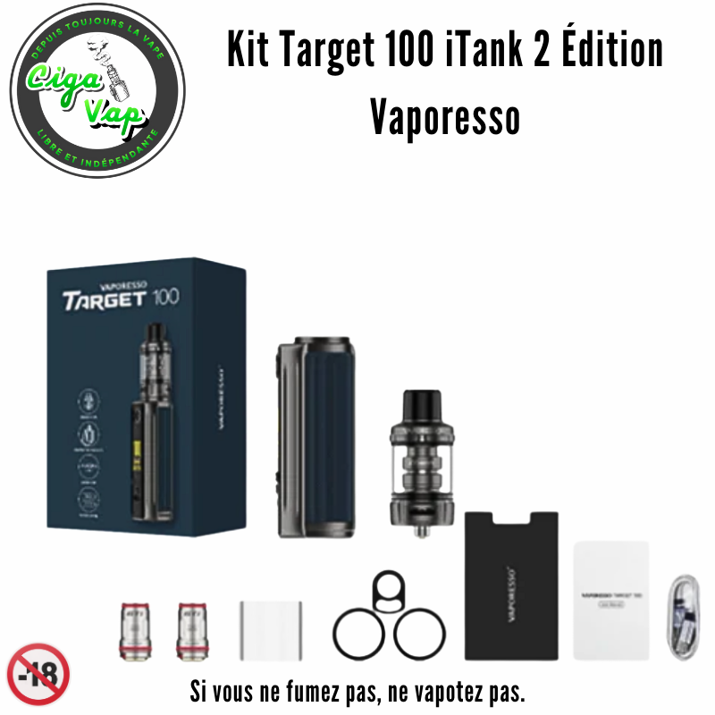Kit Target 100 iTank 2 Édition de Vaporesso. Marque vendue par Ciga Vap.