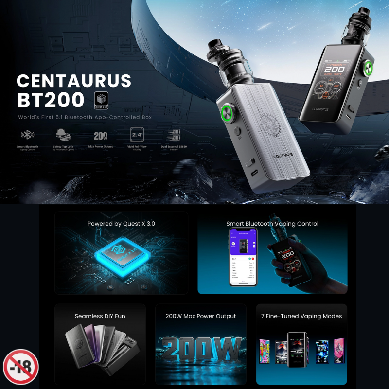 Kit Centaurus BT200 de Lost Vape. Marque vendue par Ciga'Vap.