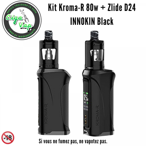 Kit Kroma-R 80w + Zlide D24 INNOKIN black. Marque vendue par ciga'vap.