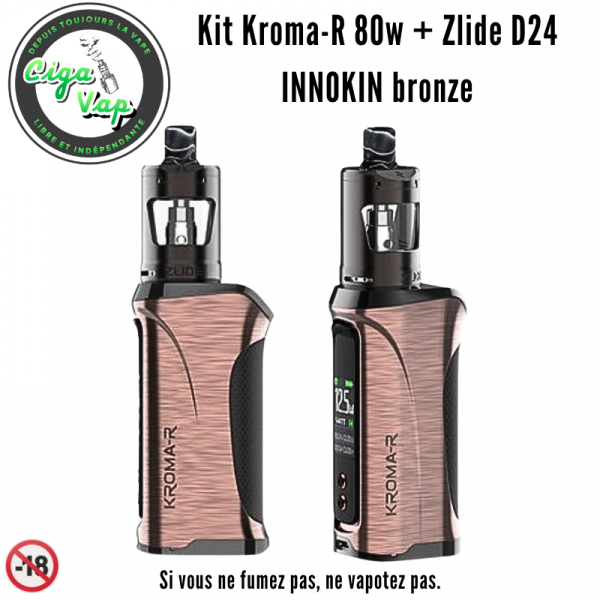 Kit Kroma-R 80w + Zlide D24 INNOKIN bronze; Marque vendue par ciga'vap.