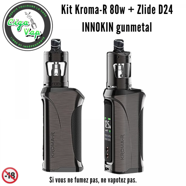 Kit Kroma-R 80w + Zlide D24 INNOKIN gunmetal. Marque vendue par ciga'vap.