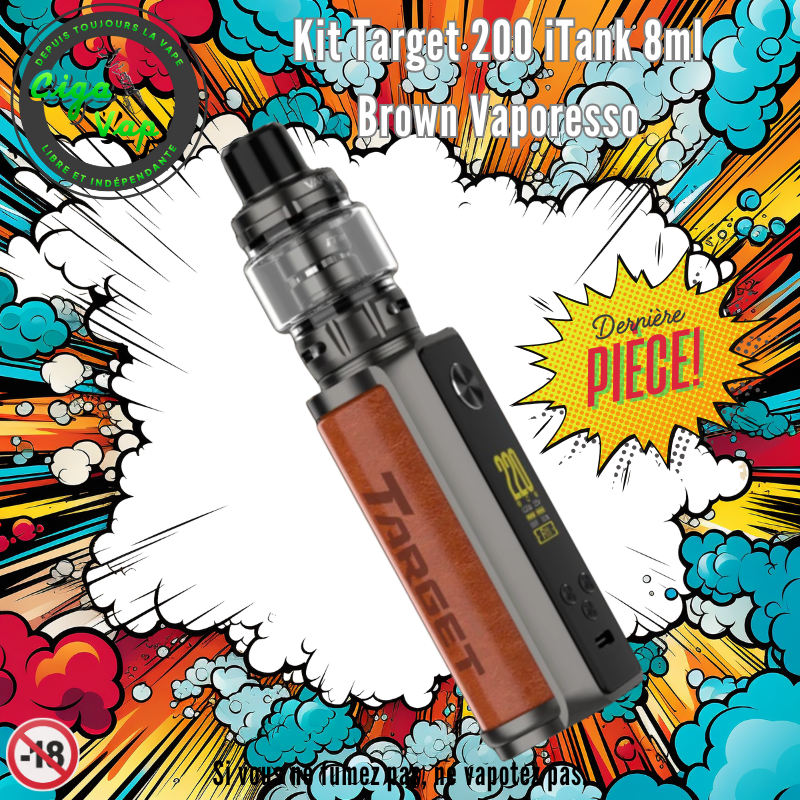 Kit Target 200 iTank édition Brown Vaporesso. Marque vendue par Ciga Vap.
