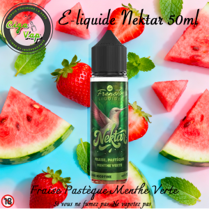 E-liquide Fraise Pastèque Menthe Verte 50ml Nektar de Le French’Liquide