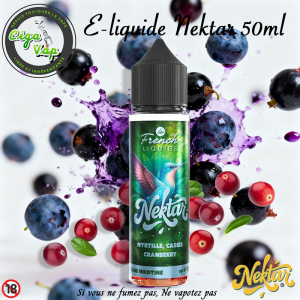 E-liquide Myrtille Cassis Cranberry Nektar 50ml de Le French’Liquide