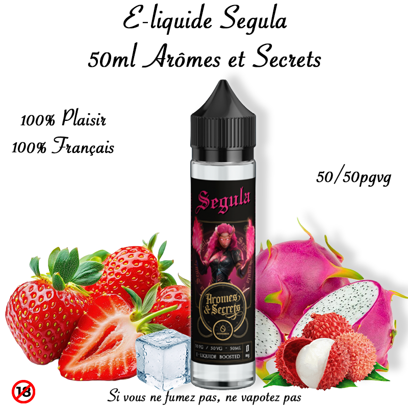 E-liquide Segula 50ml Arômes et Secrets Fraise Litchi Fruit du Dragon