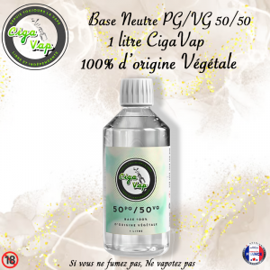 Base Neutre PGVG 50/50 Ciga&rsquo;Vap 1 litre