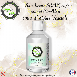Base Neutre PGVG 50/50 Ciga&rsquo;Vap 500ml