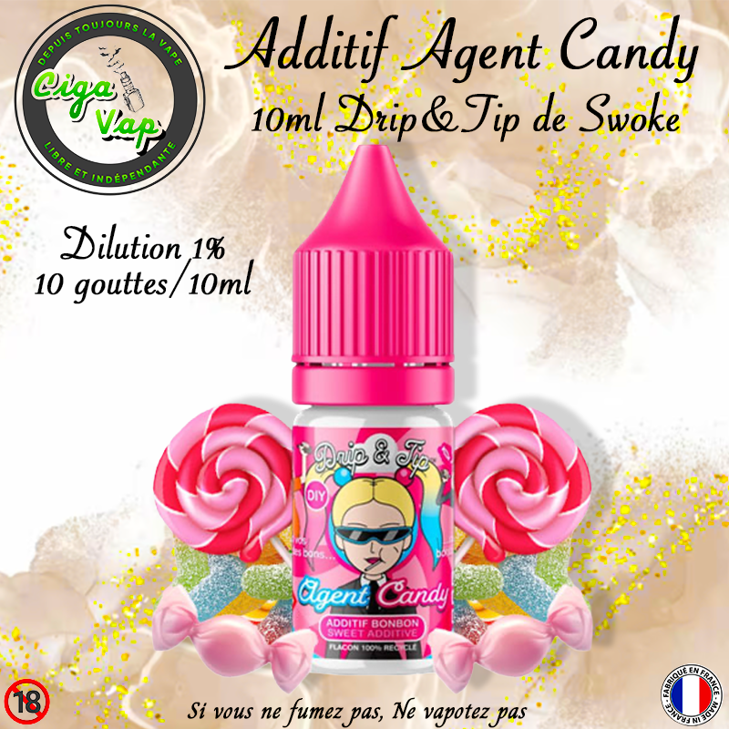 Additif Agent Candy DRIP&TIP de Swoke à ajouter dans votre e-liquide. Marque vendue par Ciga'Vap.