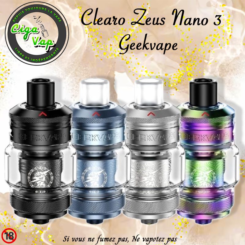 Clearo Zeus Nano 3 Geekvape. Marque vendue par ciga vap.