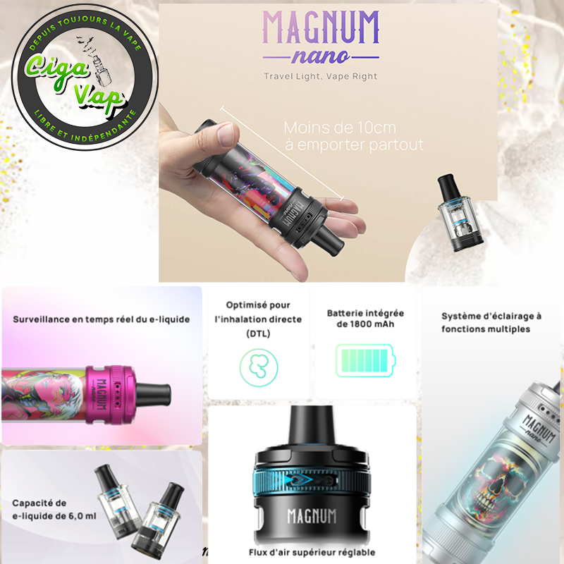 Kit Magnum Nano d'Aspire, marque vendue par ciga vap.