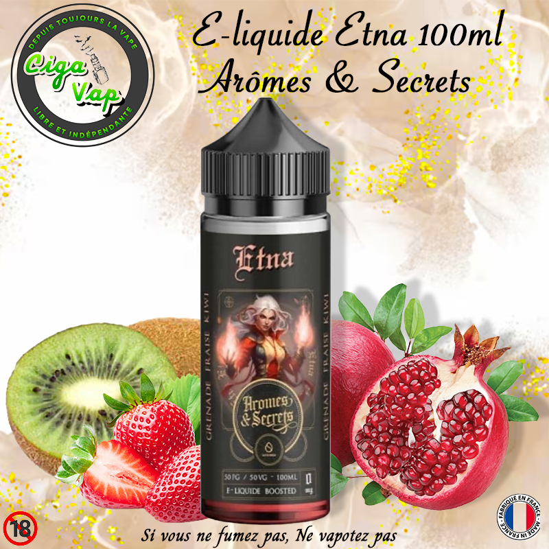 e-liquide Etna 100ml. De la Gamme Arômes et Secrets marque Savourea. Marque vendue par Ciga'Vap.