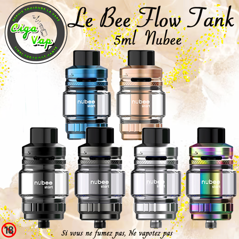 Cleromiseur Bee Flow Tank de Nubee. Marque vendue par Ciga'Vap