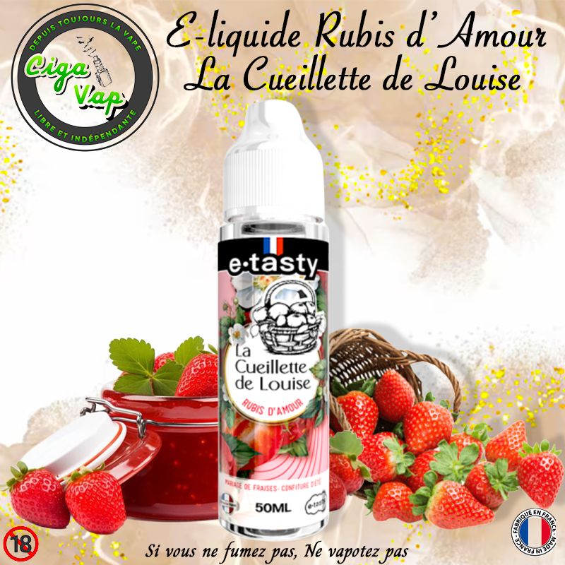 E-liquide Rouge d'amour. Marque vendue par Ciga'Vap.