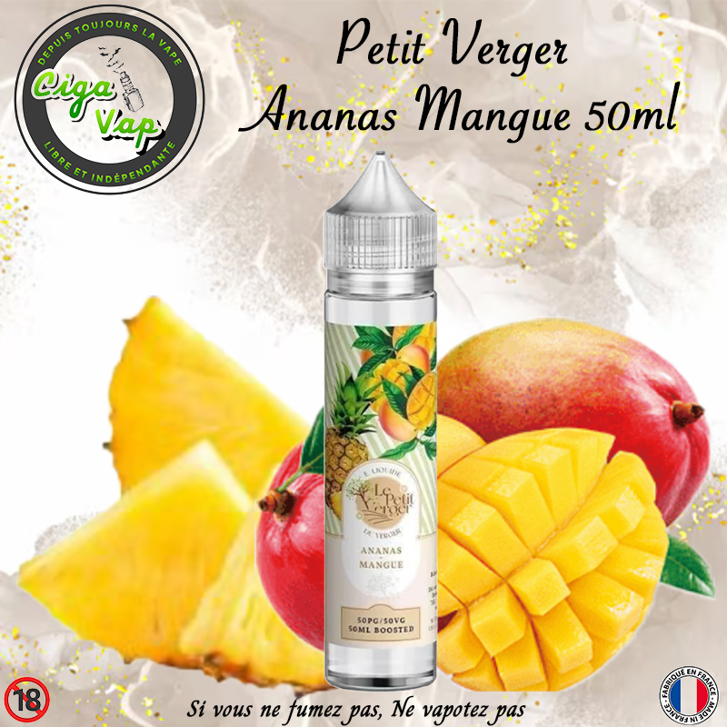 Ananas Mangue 50ml Petit Verger. Marque vendue par ciga'vap.