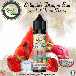 E-liquide Dragon Bay 50ml Fruit du dragon Pastèque Fraise Frais de L&rsquo;Île au Trésor