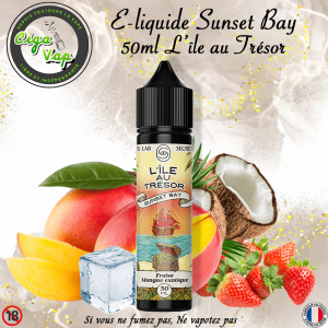 E-liquide Sunset Bay 50ml Fraise Mangue exotique Frais de L&rsquo;Île au Trésor