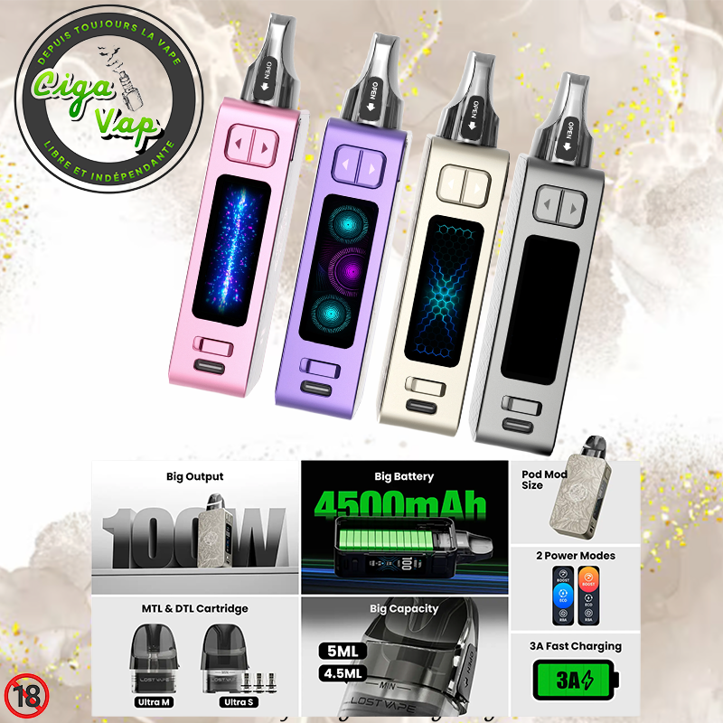 Kit Centaurus PM100 de Lost Vape. Marque vendue par Ciga'Vap