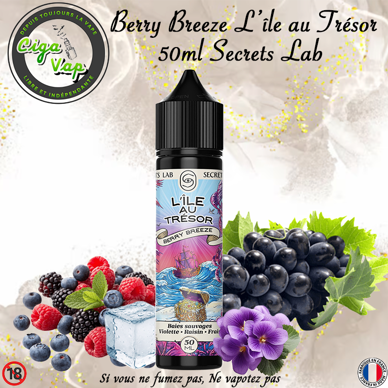 berry breeze 50ml l'île au trésor. Marque vendue par Ciga'Vap.