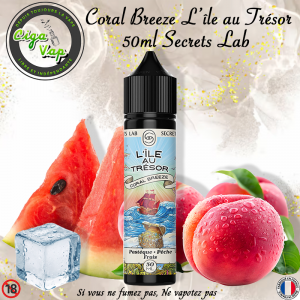 E-liquide Coral Breeze 50ml Pastèque Pêche Frais de L&rsquo;Île au Trésor