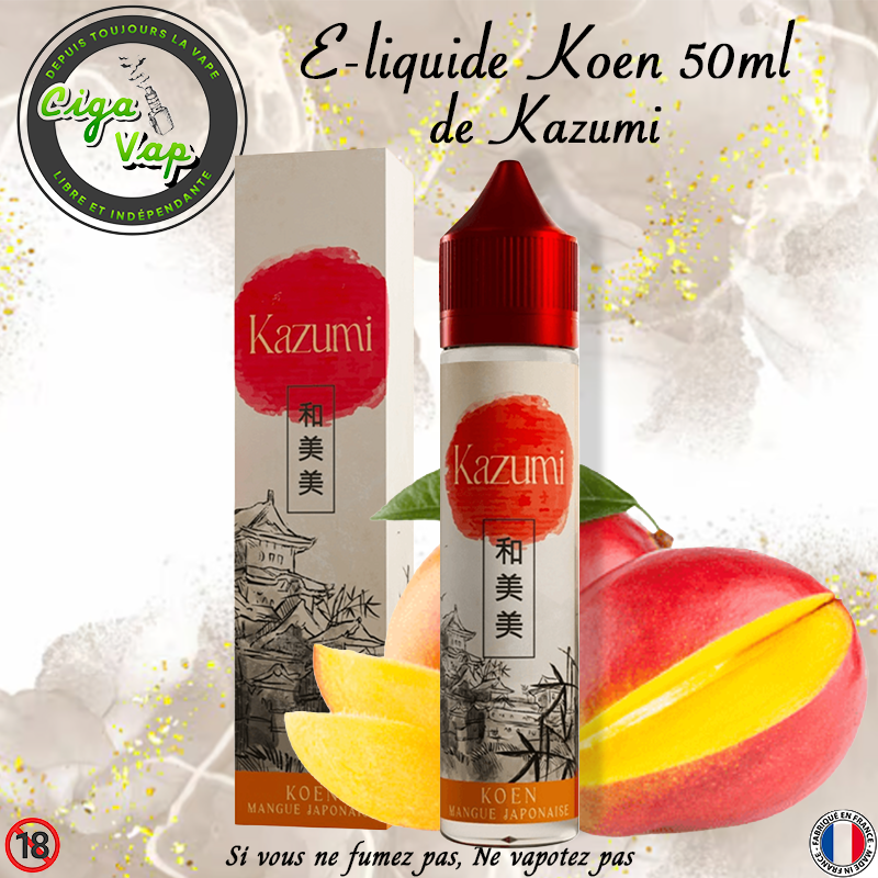 e-liquide koen 50ml Kazumi. Marque vendue par Ciga'Vap.