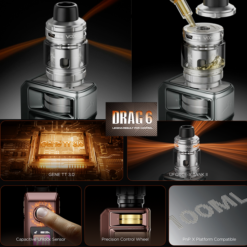 Kit Drag 6 de Voopoo. Marque vendue par Ciga'Vap.