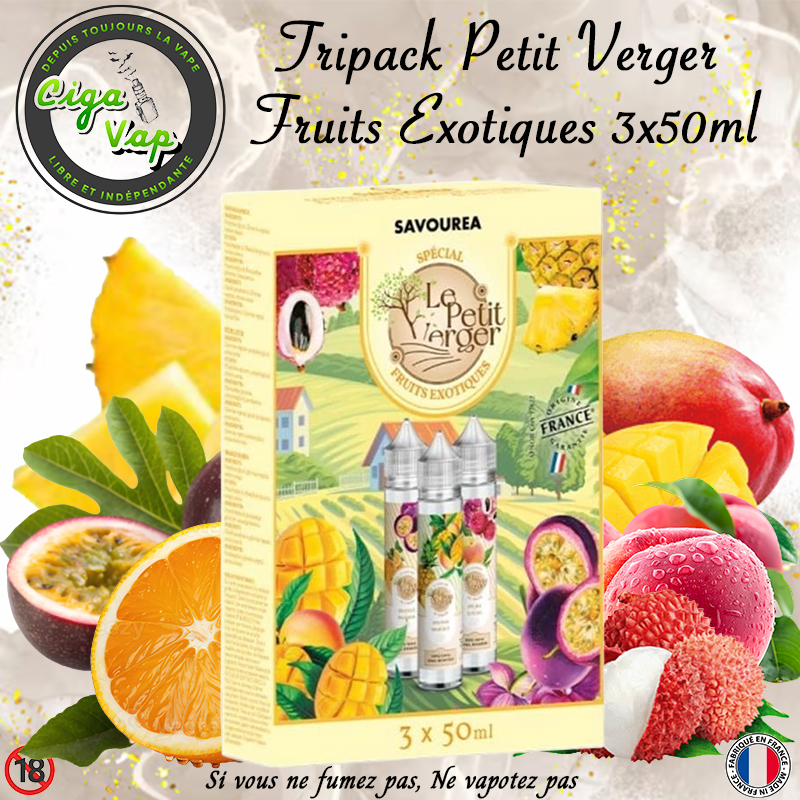 tripack fruits exotiques petit verger 3x50ml. Marque vendue par ciga'vap.