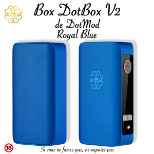 Box DotBox V2 royal blue de DotMod. Marque vendue par Ciga'Vap.
