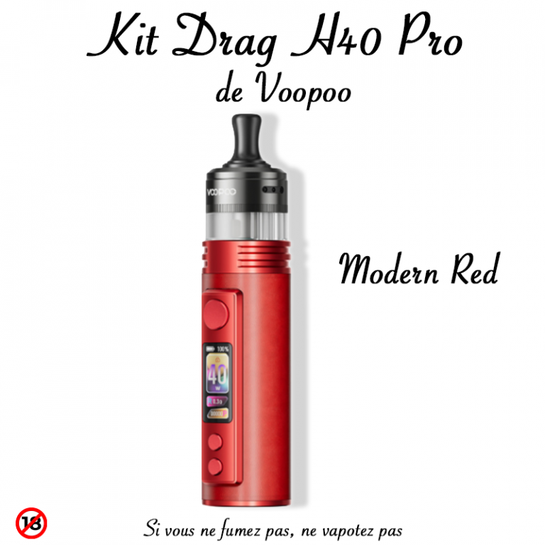 Kit Drag H40 Pro Voopoo – autonomie, puissance et élégance view 40