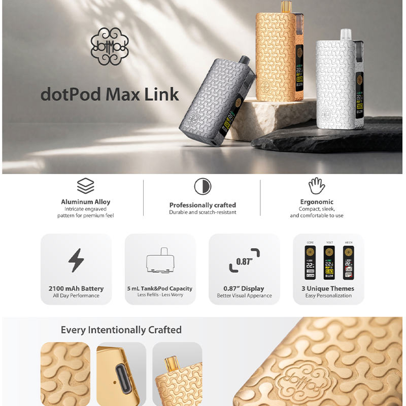 DOTPOD MAX LINK. MARQUE VENDUE PAR CIGA'VAP