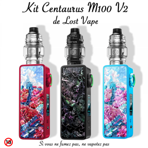 Kit Centaurus M100 Lost Vape – Box 100W avec clearomiseur Sub Ohm V2