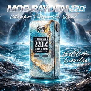 Box Mod Rayden 220 Volcano Turquoise Opal Rare Edition – BD Vape édition limitée