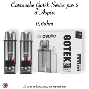 Cartouche de rechange Gotek 4,5ml d&rsquo;Aspire par 2