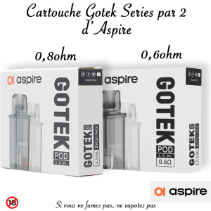 Cartouche de rechange Gotek 4,5ml d&rsquo;Aspire par 2