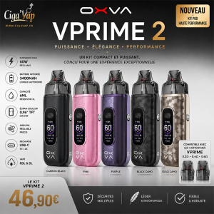 Le Nouveau Kit Pod VPrime 2  de 3400mAh – OXVA