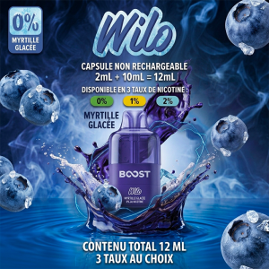 Cartouche de e-liquide Myrtille Glacée 2ml+10ml pour Wilo Boost