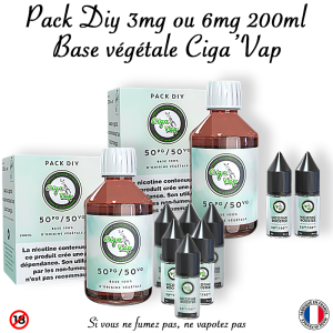 Pack 200ml prêt à l’emploi DIY  50/50 Ciga&rsquo;Vap