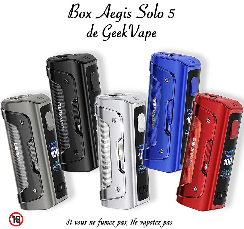 Box Aegis Solo 5. Marque vendue par Ciga'Vap.