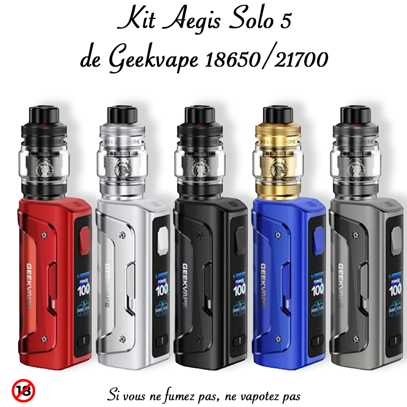 Kit Aegis Solo 5 de Geekvape. Marque vendue par Ciga'Vap.
